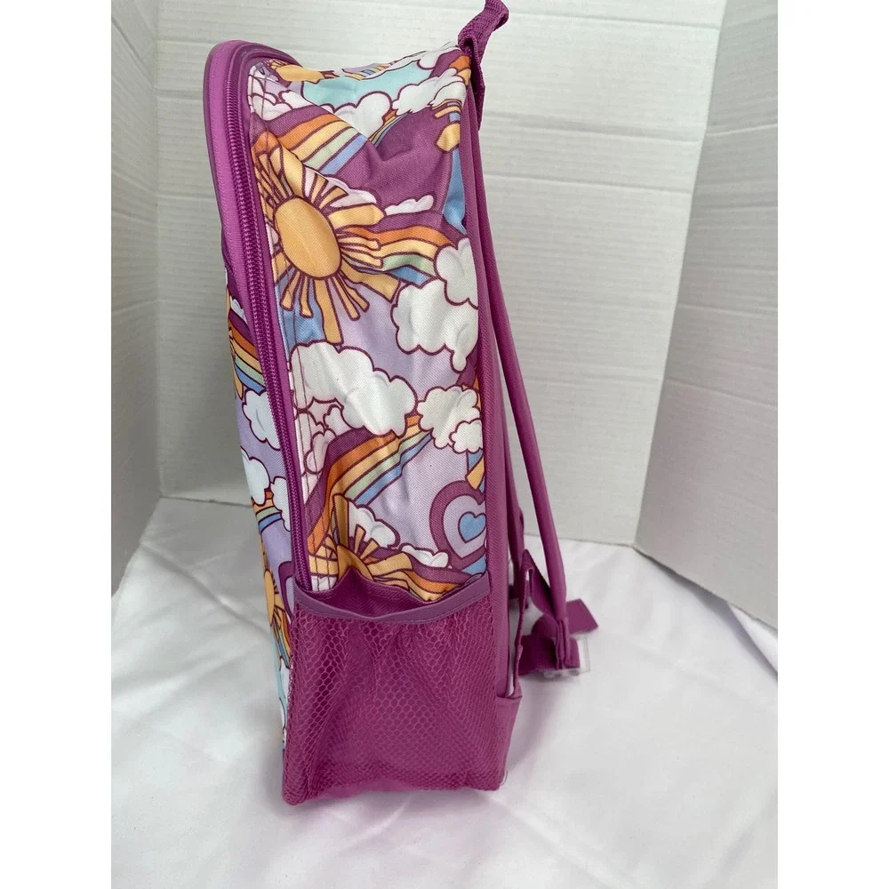 Wonder Nation Backpack Kids 16 Inch Purple Rainbow Sun Laptop Sleeve NWT